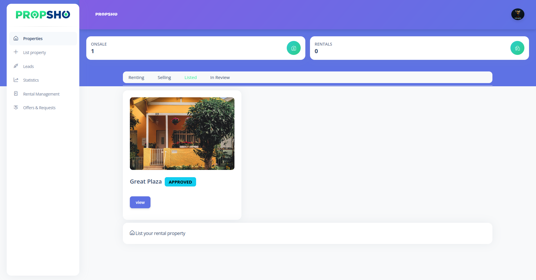Property View Page